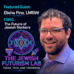 "Elisha Fine, guest on the Jewish Futurism Lab discussing the Hatikvah Sticker Collective."